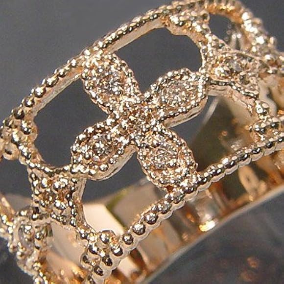 Amazon | umu(アム) rilievo フラワーモチーフ 0.23ct ブラウン 