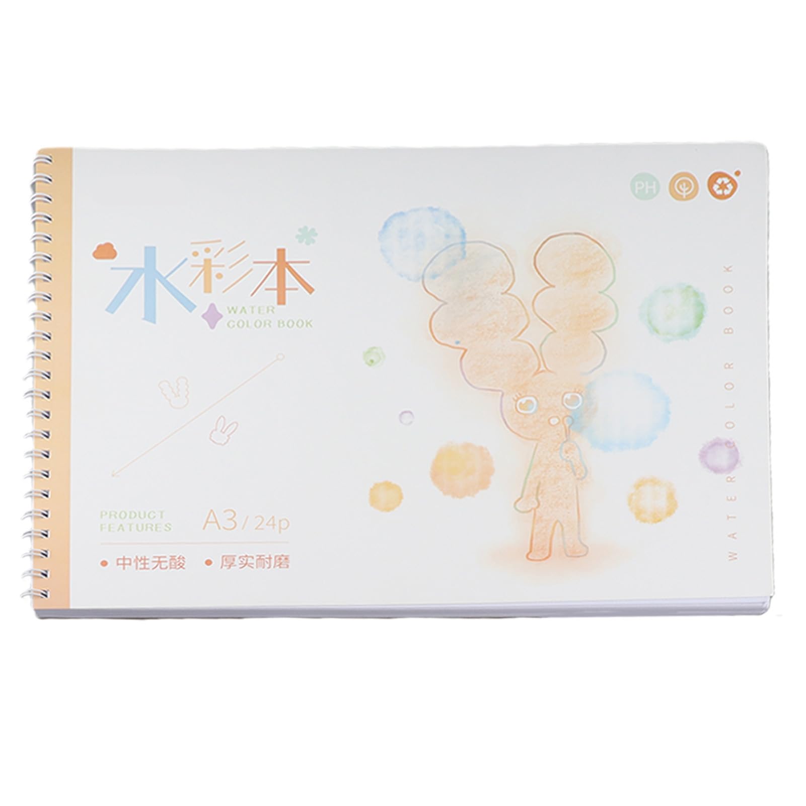 Blocs d'aquarelle gratuits de 180 g avec 24 pages, paquet de 3 pour artistes et formats A3, A4, A5