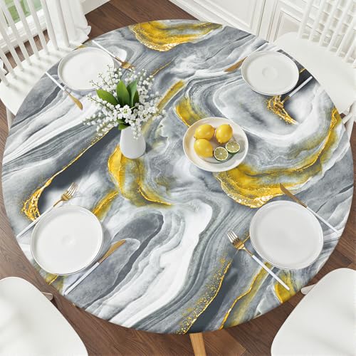 Smiry Round Table Cloth, Waterproof Fitted Table Cover for 45"-56" Tables by Smiry - Used condition - US$15.38
