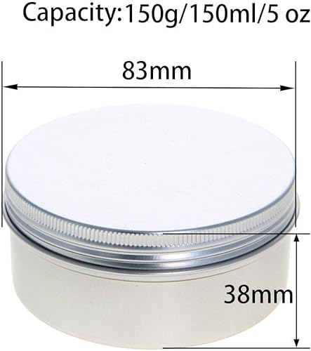 Vista 149 de Othmro Latas redondas de aluminio para tapas de metal, con tapa de rosca de 2.0 fl oz/2 onzas, 2.677 x 0.984 in (D* H) contenedores de aluminio