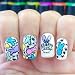 Easter Press on Nails Short Square Fake Nails Colorful Bunny with Easter Eggs Design Happy Easter Letter False Nails Full Cover Matte Rabbit Acrylic Nails Stick on Nails for Women Nail Art 24 Pcs