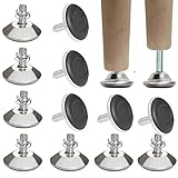👍Nivellierfuß: Die Unterseite des Möbelbeine Verstellbar hat eine 15 mm dicke Kunststoffbasis, die mäßig dick ist und mit Schrauben ausgestattet ist, mit denen die unausgeglichenen Möbelfüße eingestellt, die Möbel im Gleichgewicht gehalten und die Höhe der Möbel geschätzt werden können
