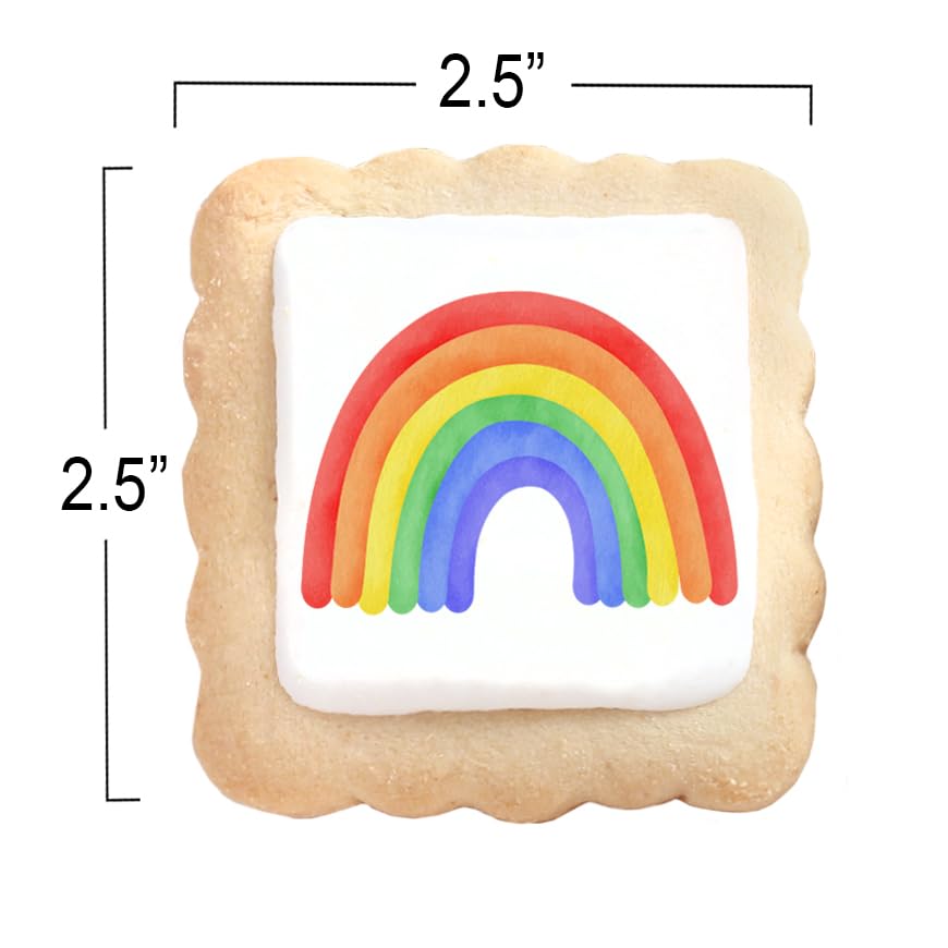 Image of Rainbow Cookies Themed Party Favors | 24 Pack Individually Wrapped Bulk | Cookie for Birthday Pride Girls Boys Colorful Multicolored Treats Snacks For Kids Class Adults