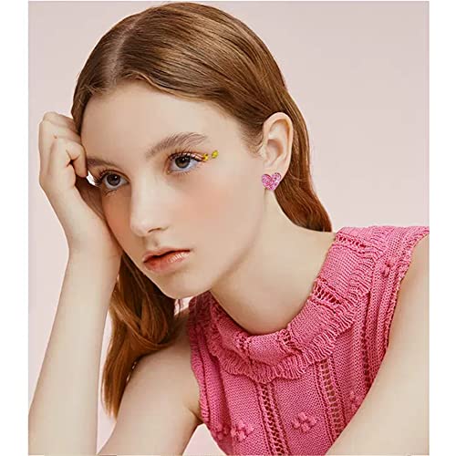 Cblued Lightweight Unique Acrylic Red Love Heart Stud Earrings For Women Wife Lover Statement Resin Jewelry Valentines Mothers Day Gifts thumb #2
