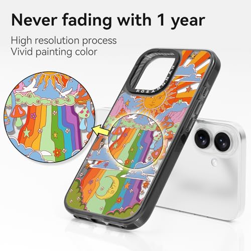 Coque iPhone 16 antichoc évitez les vitres brisées avec le style Rosarnnah