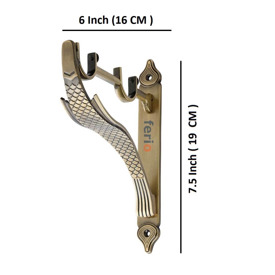 Urbanest Non-Adjustable Bracket for 1/2-inch and 5/8-inch Curtain Drapery Rod, 2 Pieces, Brushed Steel