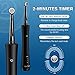 Rotary Electric Toothbrush for Adults, Rechargeable Toothbrush Teeth Whitening and Strong Battery Endurance, Powered Spin Toothbrush with 2 Round Heads, 3 Modes USB Toothbrushes in Black by Gloridea