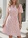 Cicy Bell Damen V-Ausschnitt Kleid Casual Sommerkleid Button Down Kurzarm Minikleid Blumendruck Freizeitkleid mit Gürtel Rosa M