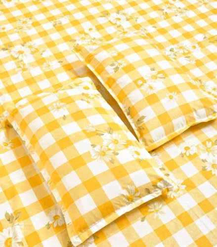 Image of NHD HOME Premium Cotton Elastic Fitted Bedsheets with 2 Pillow Covers Double Bed All Around Elastic Supersoft Size - 72 x 78 +10 inches Beige & Pink 200 tc - 220 tc