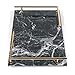 PuTwo Marble Tray for Perfume and Jewelry MDF Organizer with Metal Handle Decorative Catchall Trinket Dish for Dresser Bathroom Vanity Table Desktop