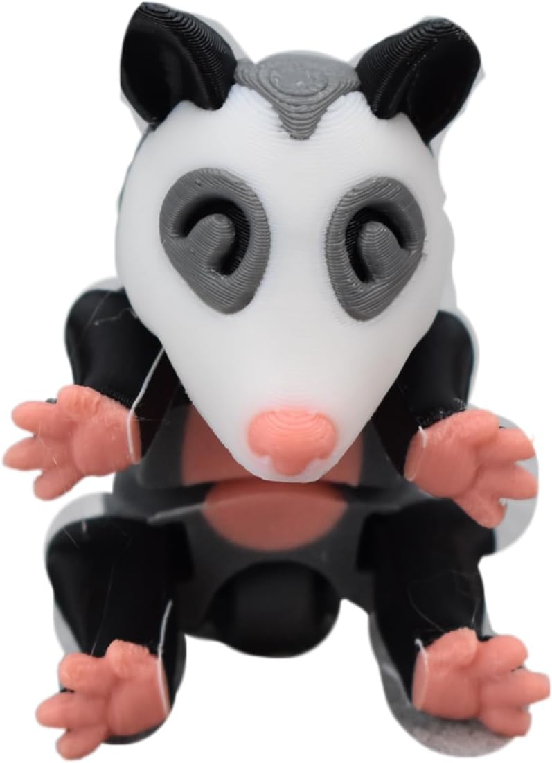 Articulate Creatures - Fidget Raccoon - Articulate Fox - Fidget Skunk - Bendable Possum - 3D Printed Articulate Creature Packs (One of Each (4 Pack), With Trash Can)