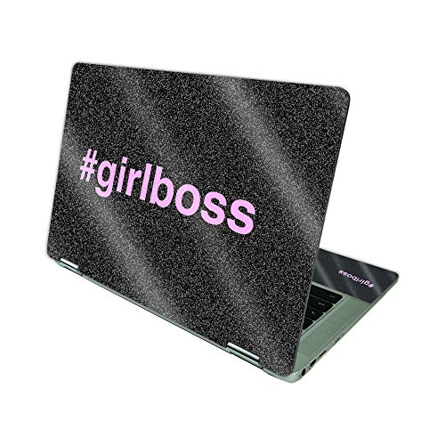 MIGHTY SKINS Glossy Glitter Skin Compatible with HP Chromebook x360 14 (2021) - Girl Boss Protective, Durable High-Gloss Glitter Finish Easy to Apply, Remove, and Change Styles Made in The USA