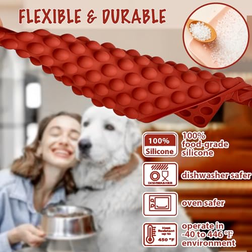 Image of HKNMTT Mini Semi Sphere Shape Molds Silicone, 2x148 Cavities Round Baking Moulds for Dog Treats Snack Candy Chocolate Chip Cookie Wax Yogurt Melts, Oven Safe Small Half Ball Pellet Sheets