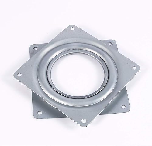 Miniatura 5 de Placa giratoria de mesa, plato giratorio pequeño con cerradura de 4 pulgadas, placa giratoria cuadrada de acero galvanizado, placa giratoria de