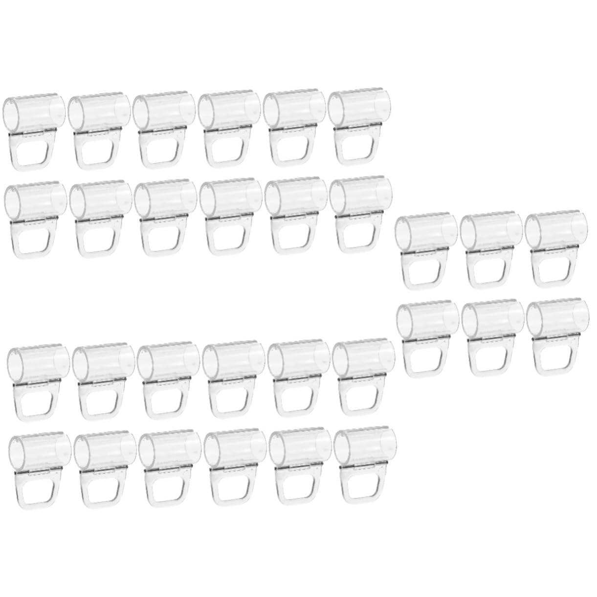 TOPBATHY 30 Stück Transparente Vorhang Clips Mit Griff Volant Befestigungsclips Volant Halteklammern Dekorative Gardinen Clips Rollo Griffe Transparente Gardinen Griffe Für Rollos