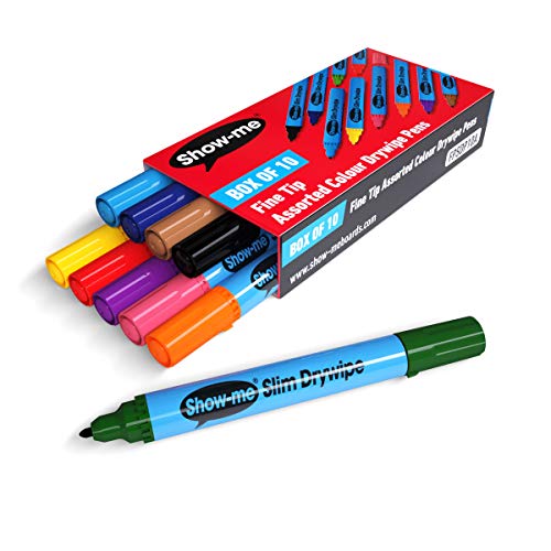 Rotuladores de borrado en seco de varios colores, punta fina, 10