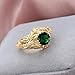 MAIHAO Fashion Ring Grandmother Green Zircon Diamond Ring 14k Gold Emerald Diamond Ring Women Anniversary Engagement Wedding Gemstone Ring Size 6-10 (US Code 9)