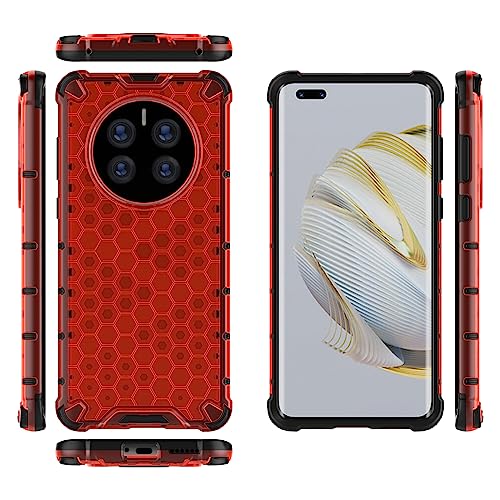 Jiajihua Compatible with Huawei Mate 50 Pro Cover,Compatible with Huawei Mate 50 Pro Camera Protection Anti-Drop【Hard PC+TPU】 2 in 1 Phone Case Red