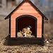 Tangkula Dog House Outdoor Weather Waterproof Pet House Wood Pet Kennel Natural Wooden Dog House Home with Reddish Brown Roof 3 Size(S/M/L)