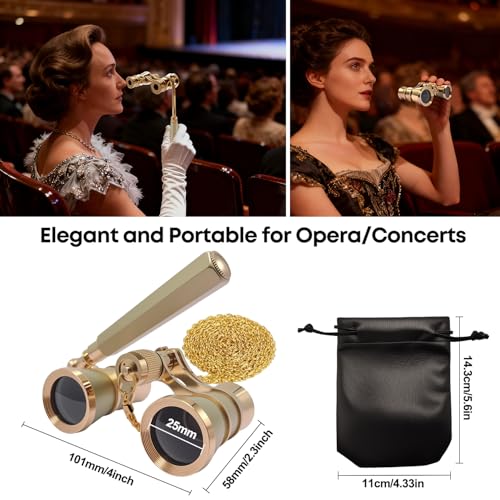 Binoculares Opera 3x25 con mango ajustable y cadena miniatura 3