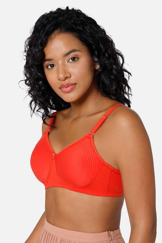 Image of INTIMACY LINGERIE Women's Cotton Brassiere | Non-Padded | Non-Wired | Full Coverage | Shaper Panel with Side Support Regular Bra | 1 Piece | (Def C P)