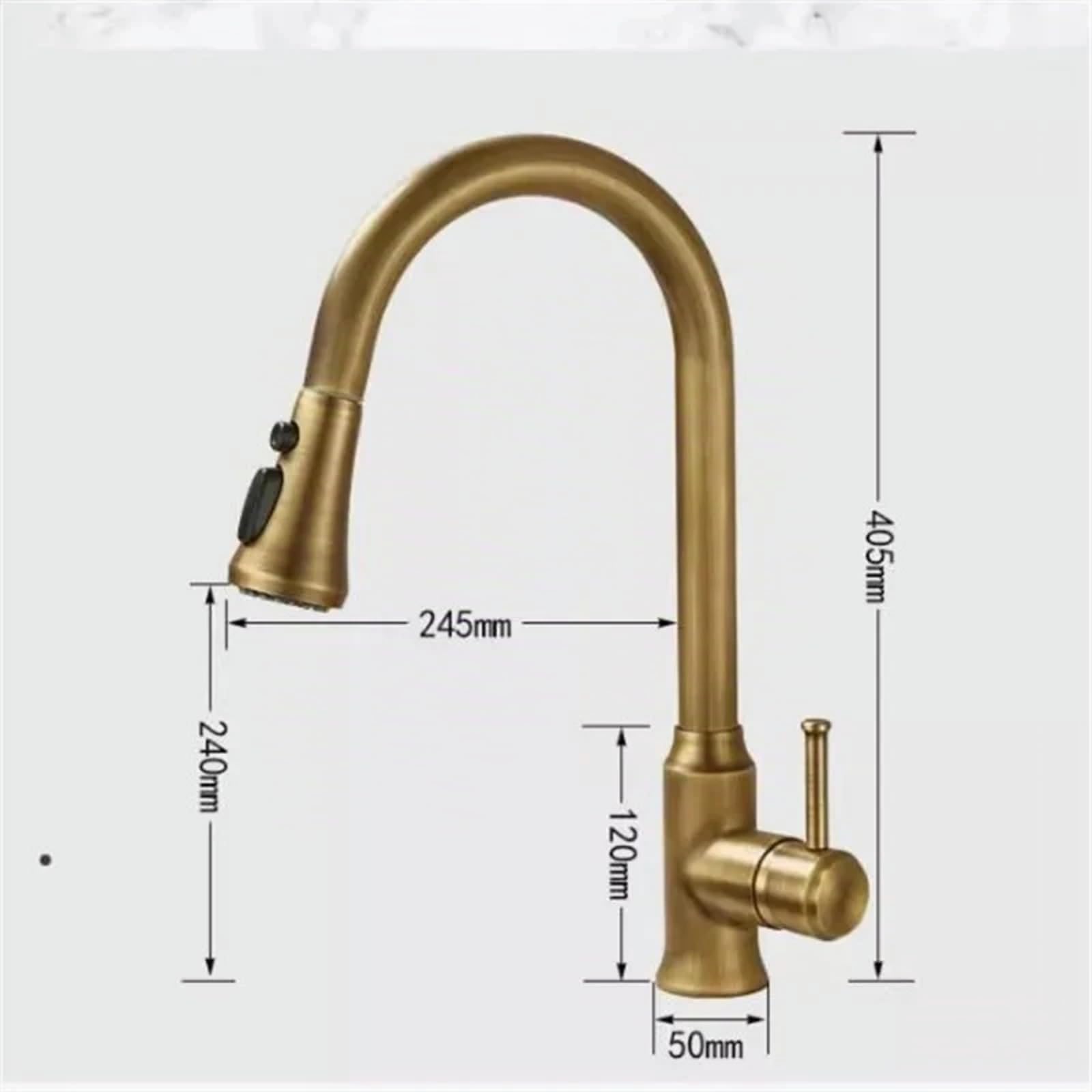 Grifo de cocina extraíble antiguo de latón para fregadero, grifo mezclador de rotación de 360 grados, torneira cozinha, grifo mezclador de cocina
