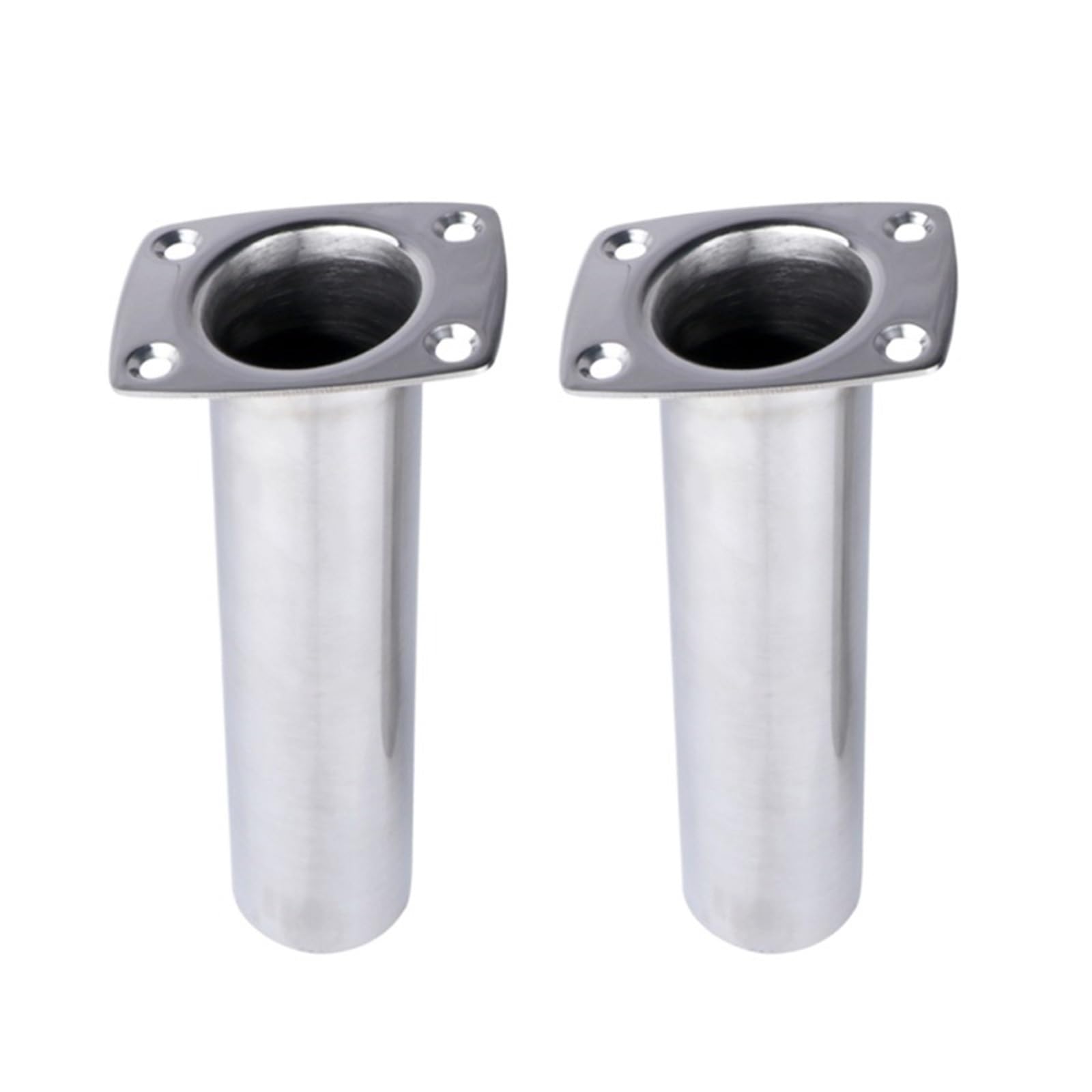 SUBLXPoten Stainless Steel Fishing Rod Holder 2 pieces Boat Fishing Flush Mount Rod Holder 316 Stainless Steel Tackle Tube Accessory(15 degrees)