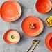 Kadum Potosi 8-teiliges Geschirrset für 4 Personen | Speiseteller Keramikteller hochwertige Keramik Bowls Saladbowls | 4x Frühstücksteller Ø 21,0 cm & 4x Salatbowl Ø 15,0 cm (Rot-Orange)