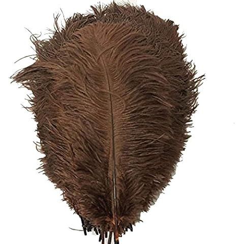 ADAMAI 10PCS Natural 15.7-17.7inch Ostrich Feathers Plume for Wedding Centerpieces Home Decoration (Brown) Cover