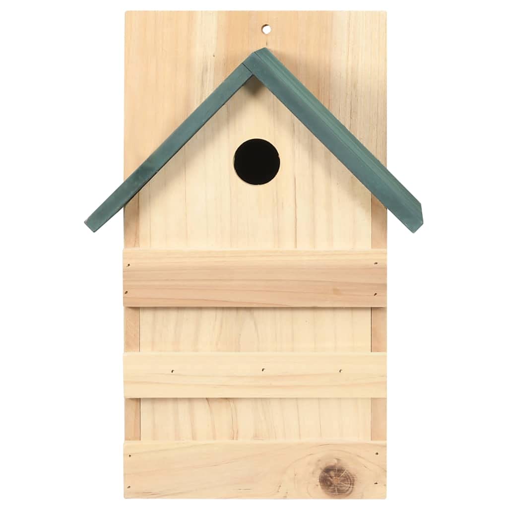 Generic Casetta per Uccelli in Legno Casetta per Uccelli da Giardino Sospesa per Esterni con Tetto VerdevidaXL Casette per Uccelli 4 Pezzi 23x19x33 Cm Abete Design a metà Custodia per