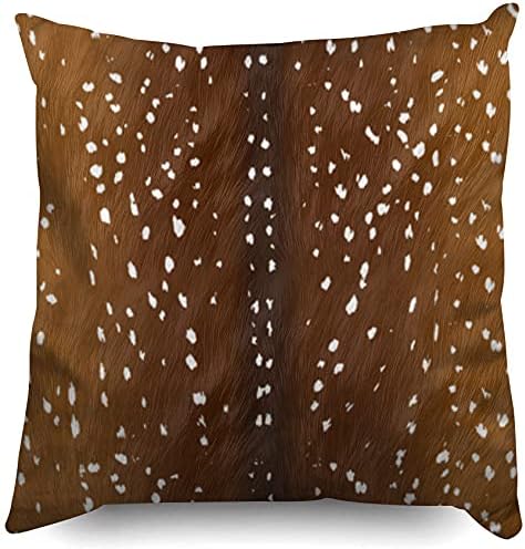 SPXUBZ 108 Fur Print Deerskin Fawn Gold Lumbar Cotton Throw Pillow Cover Home Decor Nice Gift Indoor Pillowcase 18x18 Inch(Two Sides Print)