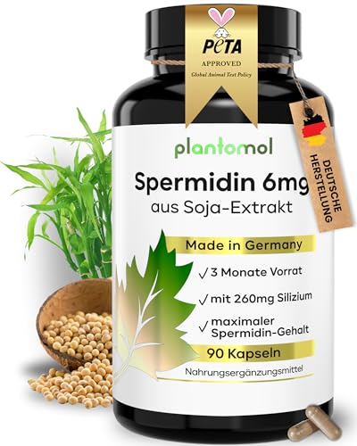 Spermidin Kapseln hochdosiert - Spermidin 6mg mit Zink Kupfer & Silizium -...