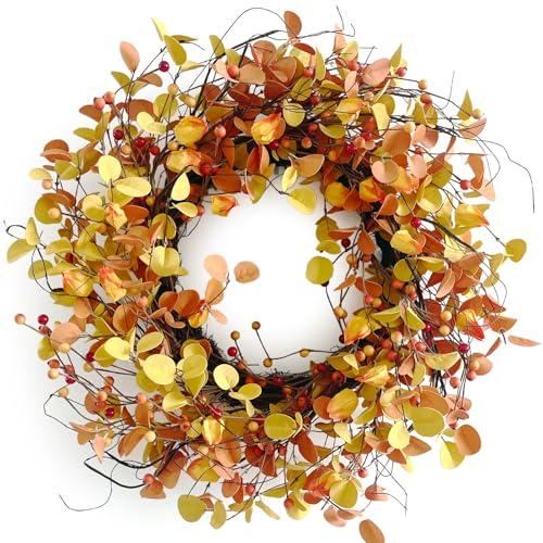 24 Inch Fall Wreath for Front Door Berry Autumn Wreath