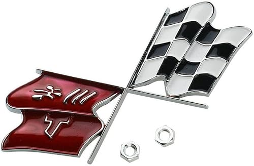 1 pieza 1968-1972 C3 Corvette - Emblema de tapa de gas con tapa de gas, banderas cruzadas cruzadas, tuercas de repuesto para C3 disponible en Yaxa El Salvador