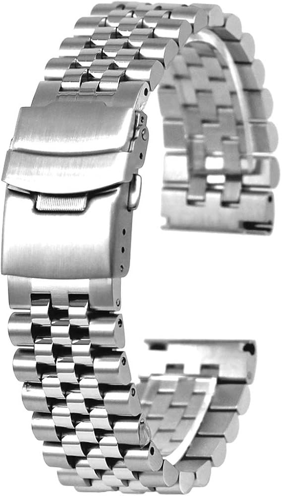 Amazon 22mm 時計バンド ベルト クイックリリース 5ビーズ3dステンレススチール時計ストラップ 腕時計 替え ベルトメタル 二重ロック Dバックル 腕時計 バンド シルバー 時計バンド 腕時計 通販