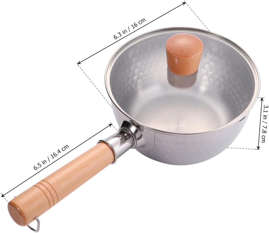 1set Stainless Steel Non- Pot Ergonomic Handle Cooking Pot for Home Kitchen Use Dishwasher Safe Includes Transparent Lid