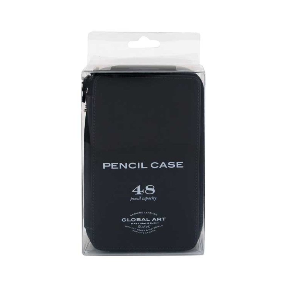 Global Folding Pencil Case Genuine Leather 48 Capacity For Colouring Pencils ...
