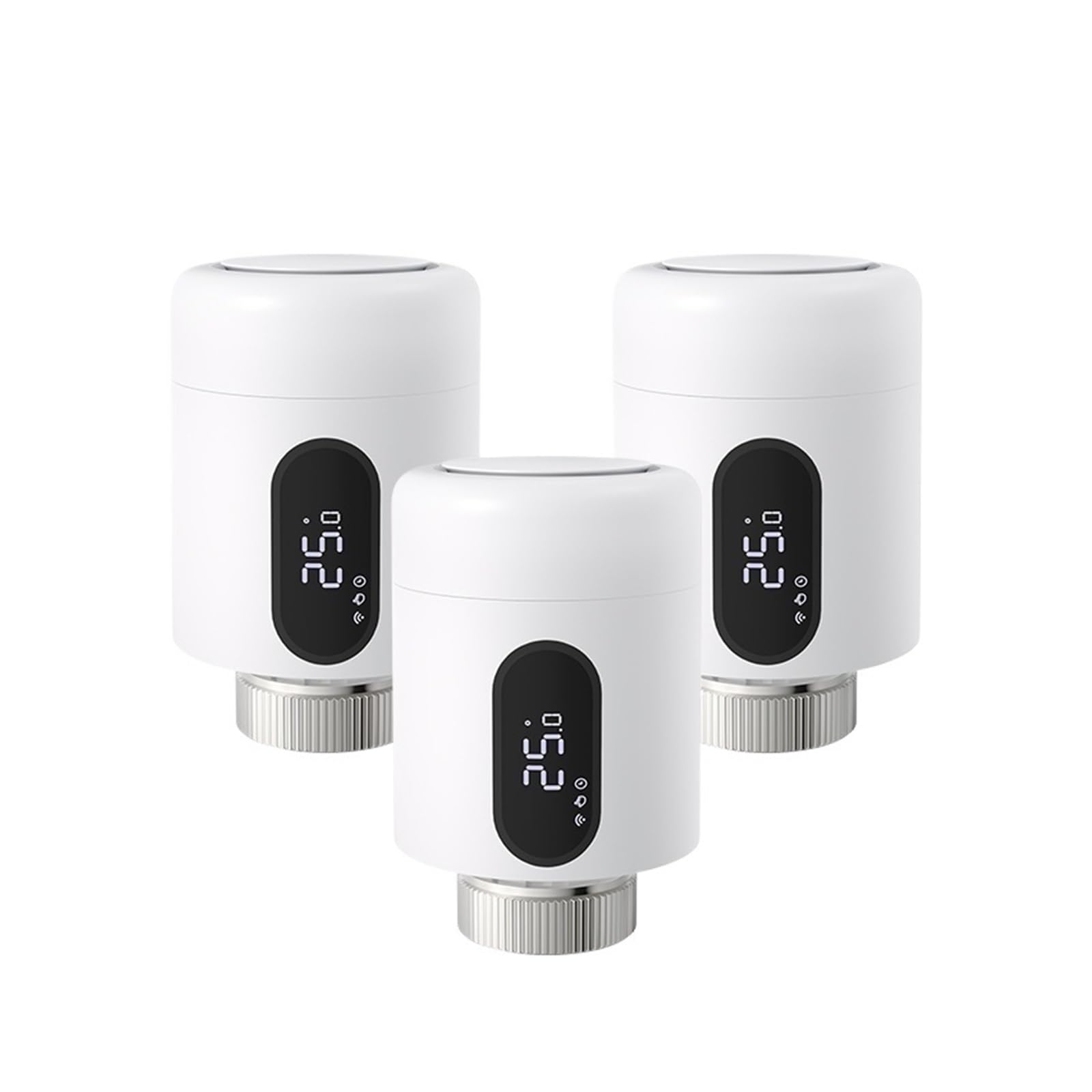 Termostato Inteligente Tuya ZigBee, Actuador De Radiador, Válvula Termostática TRV con Luz Ambiental GeolocalizacióN(3PCS)