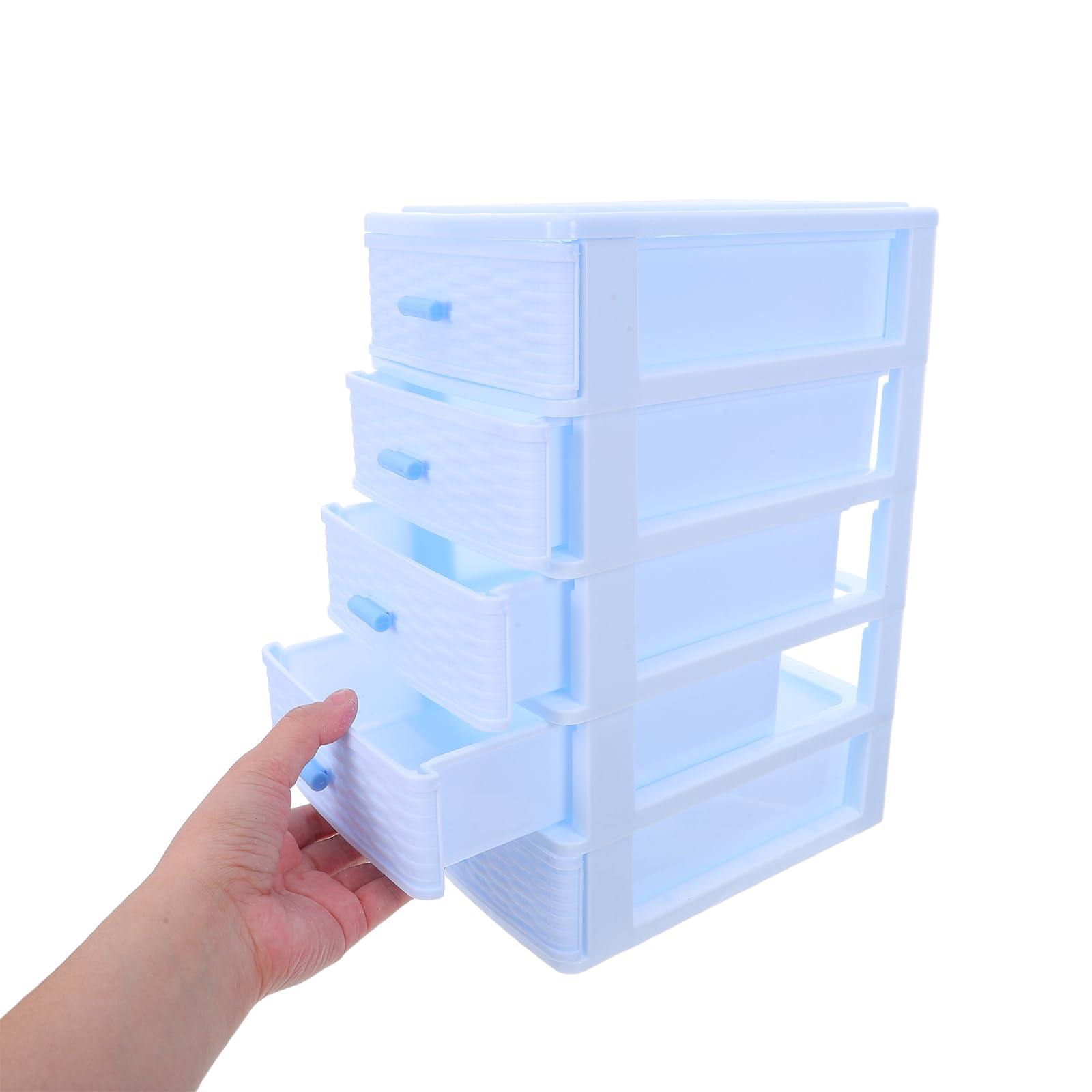 FOMIYES Mobiletto Portaoggetti Multi-cassetto in Plastica Trasparente a 5 Livelli, Piccolo Organizer da Scrivania per Cosmetici, Gioielli e Minuterie, Cassettiera Artigianale Compatta
