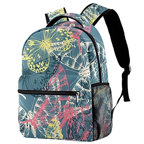 Sac à dos à rayures pour femme rose - Sac de jour décontracté multicolore léger