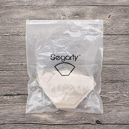 Coffee Filters Cone, Segarty 200 Count #2 Natural Brown Unbleached Paper, Disposable Filter Pour Over Dripper, 02 Size Personal Compostable Co Coffee Filter for Better Tasting Brewing