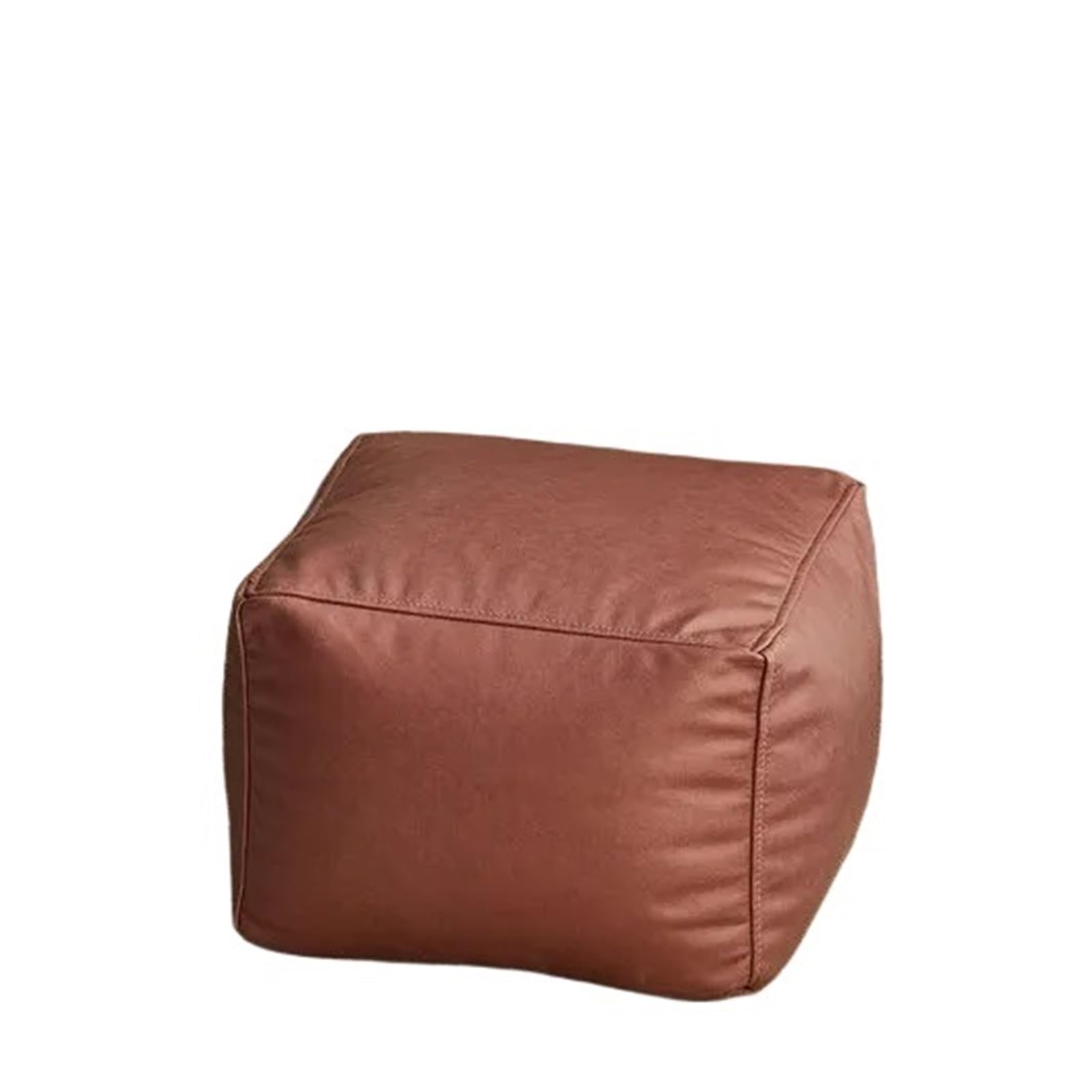 Grand pouf ottoman marron similicuir et repose-pieds futon salon