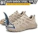 PAMEILA Steel Toe Shoes for Women Non Slip Comfortable Lightweight Slip Resistant Safety Work Shoe Indestructible Construction Composite Khaki, 230