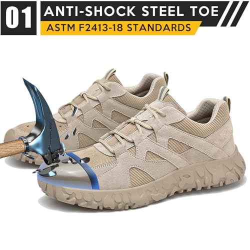 Image of Steel Toe Shoes for Women Men - Lightweight Slip Resistant Safety Work Shoe with Impact & Puncture Resistance for Protection