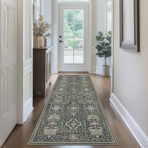 GENIMO 2x6 Non Slip Hallway Runner Rug, Machine Washable, Thin & Low Pile Lightweight for Kitchen, Laundry, Entryway, Bedroom & Living Room