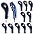 Hipiwe Number Print Golf Club Iron Covers Durable Neoprene Zippered Head Covers with Long Neck - Set of 12 (Black+Blue)
