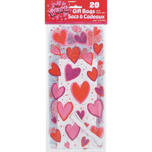 Hearts Party Cellophane Bags - 11