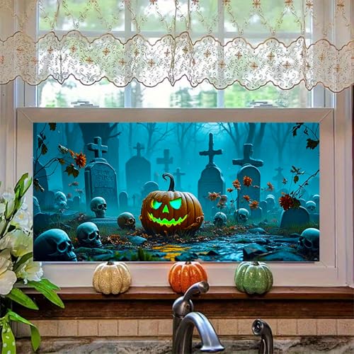 Vinilo Decorativo Halloween HOMETITUTE 39.3x17.7 pulgadas miniatura 6