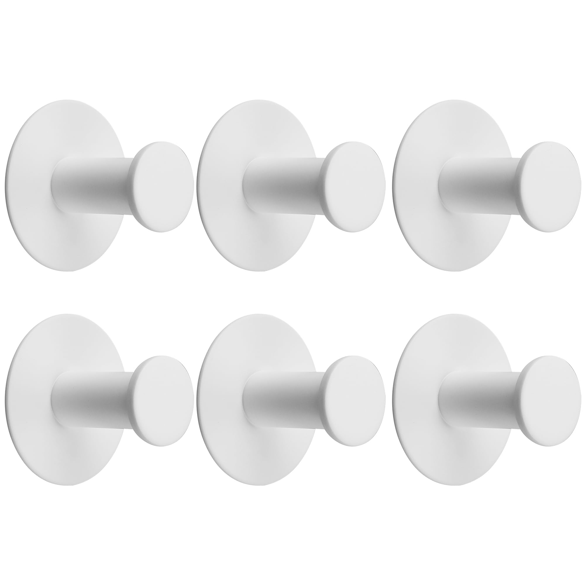 SAYAYO Self Adhesive Hooks White 6PCS Sticky Coat Hook for Hanging Towels