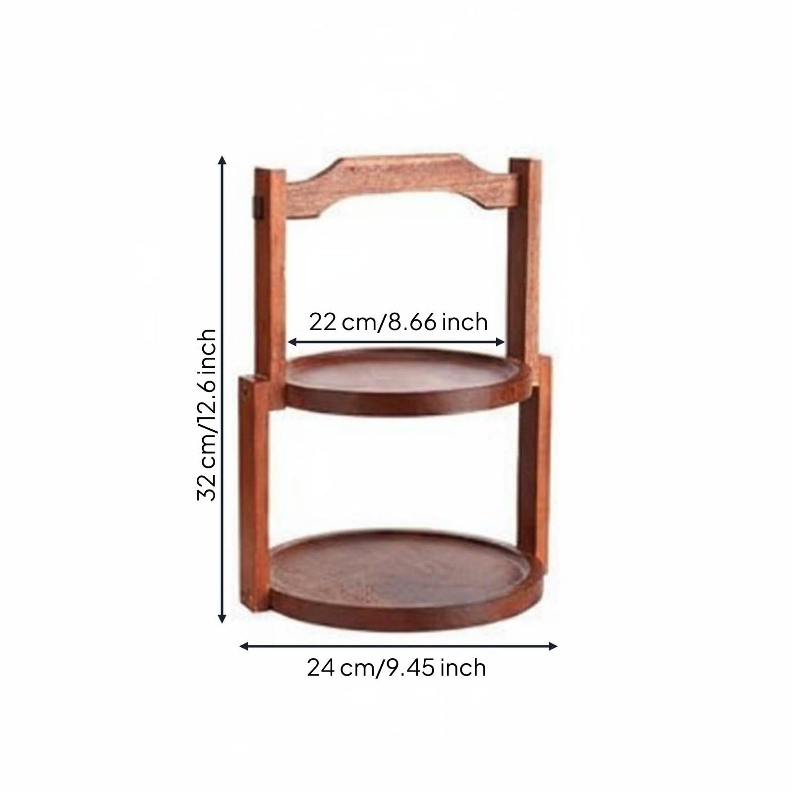 Alzatina in Legno Multi-Livello Supporto Dessert Stand Livelli Manico Superiore Vassoio Buffet Dolci per Festa, Tè Pomeridiano